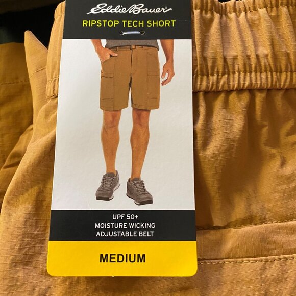 Eddie Bauer Mens Ripstop Tech Shorts Medium Elastic Waist‎ Nylon MD NWT - Picture 8 of 8